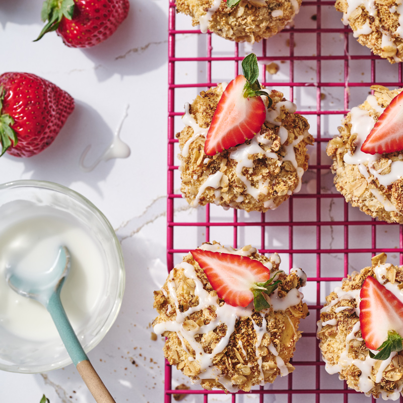 Strawberry Oat Muffins