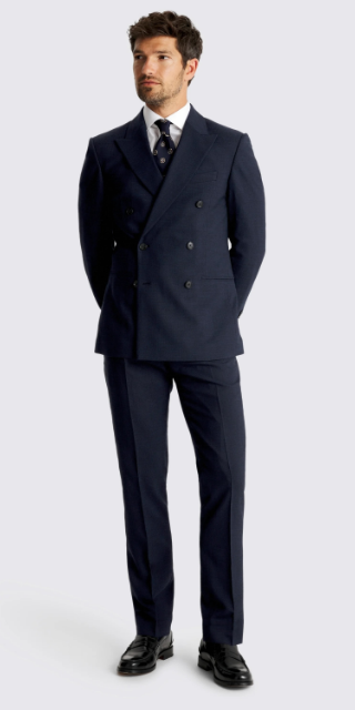 Slim Fit Navy Puppytooth Suit