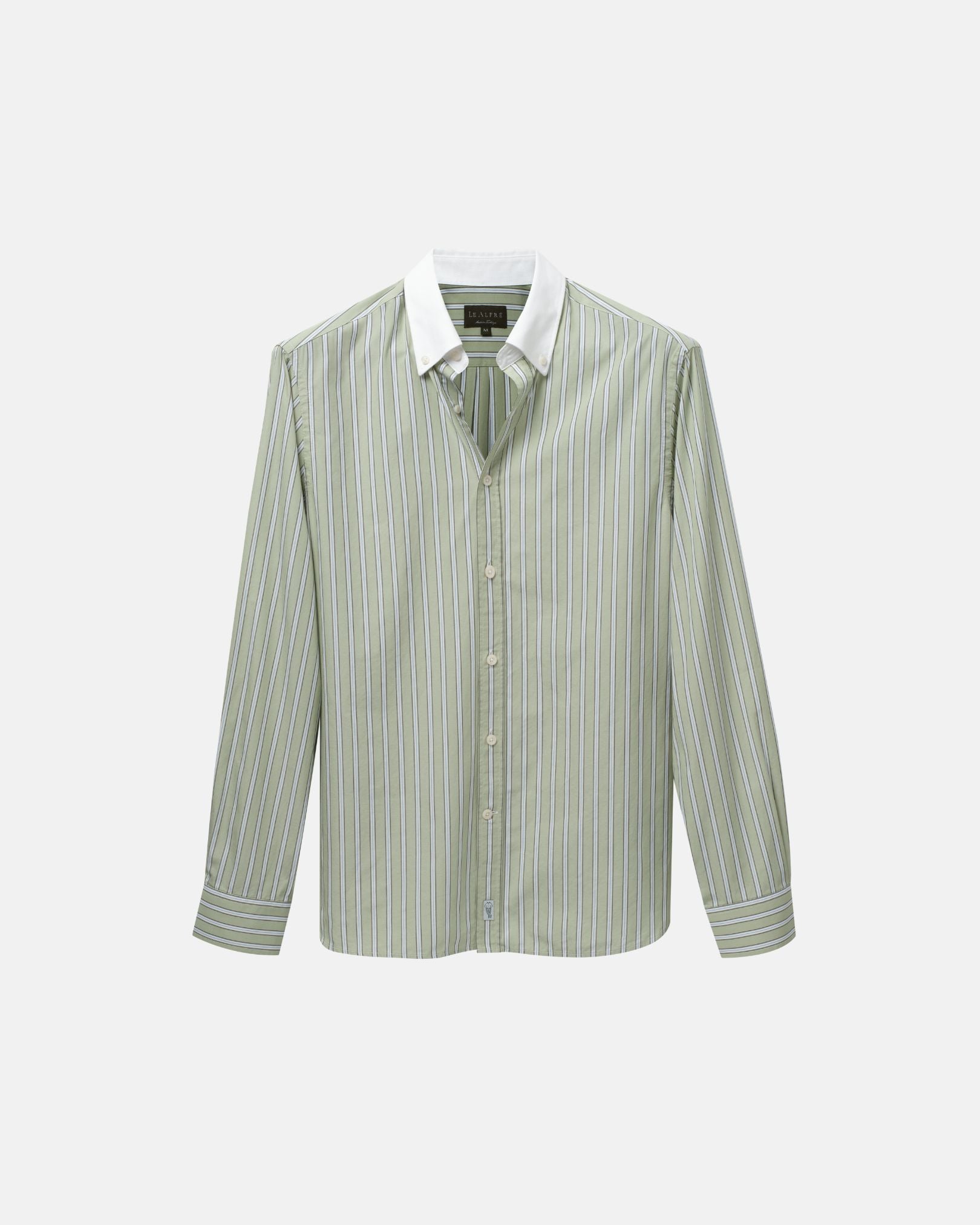 Image of Pistachio Stripe Contrast Collar Shirt (SS26)
