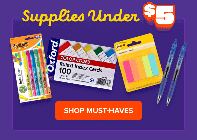Supplies under $5 SHOP MUST-HAVES