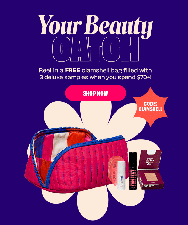 Free bag with 3 deluxe samples when you spend $70 or more.