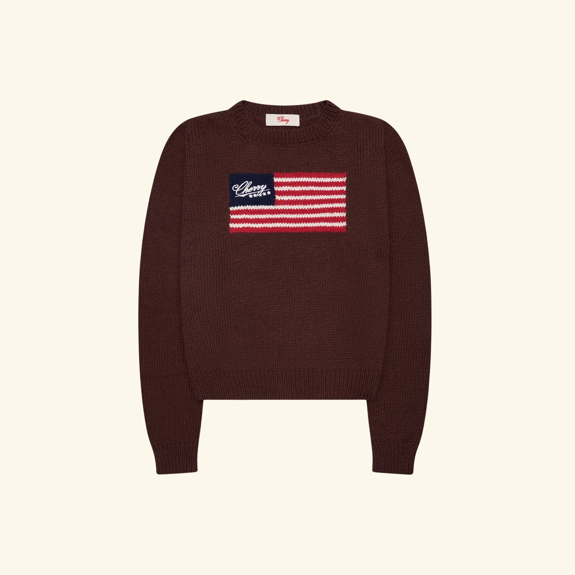 Image of Women's American Flag Crewneck (Brown)