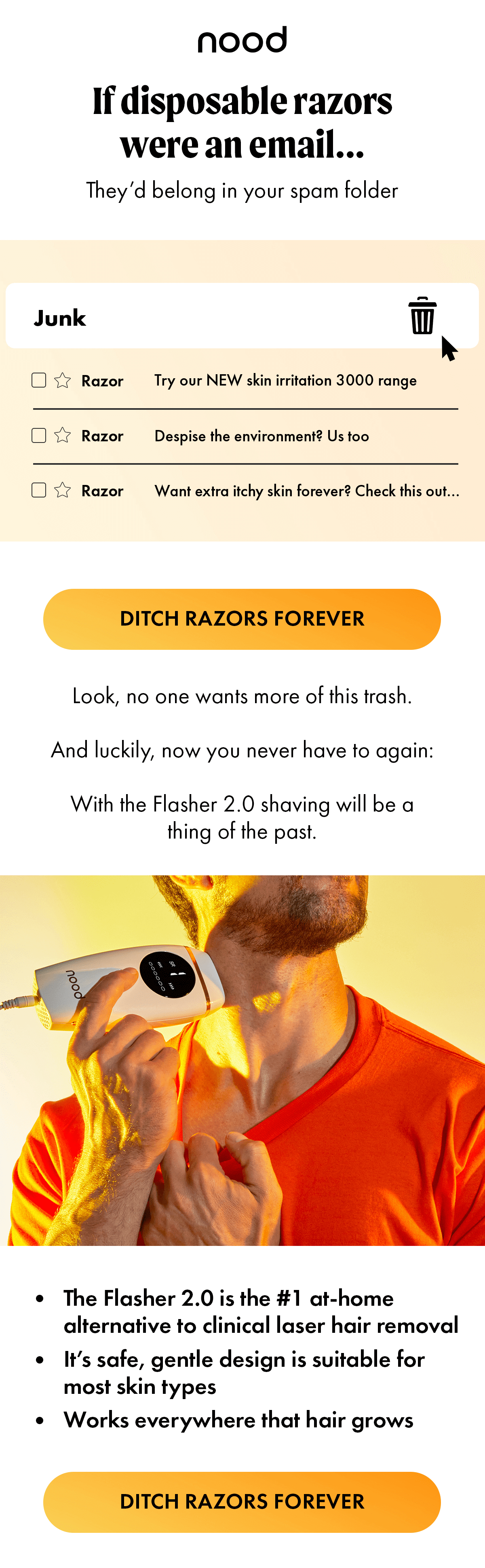 If disposable razors were an email...They'd belong in your spam folder