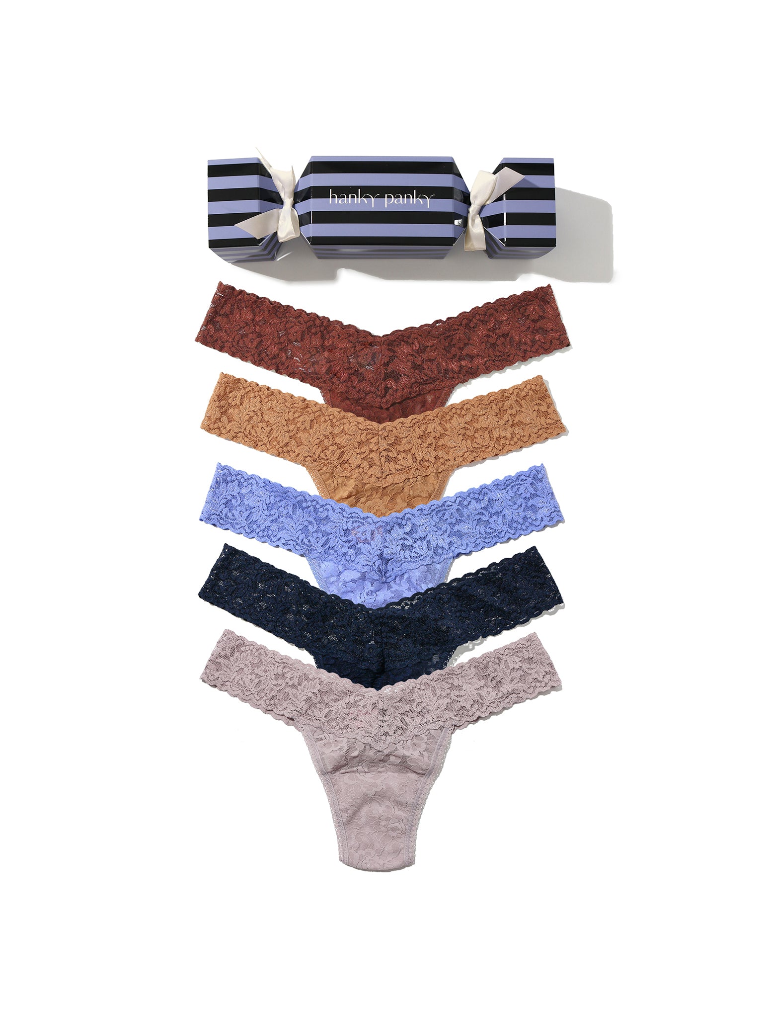 Image of 4911® Signature Lace® Low Rise Thong Holiday 5 Pack Cracker