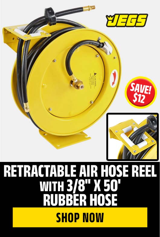 Retractable Air Hose Reel with 3/8" x 50' Rubber Hose