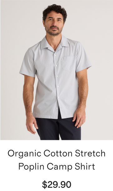 Organic Cotton Stretch Poplin Camp Shirt