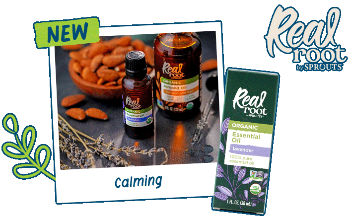 New essential oils from Real Root by Sprouts.