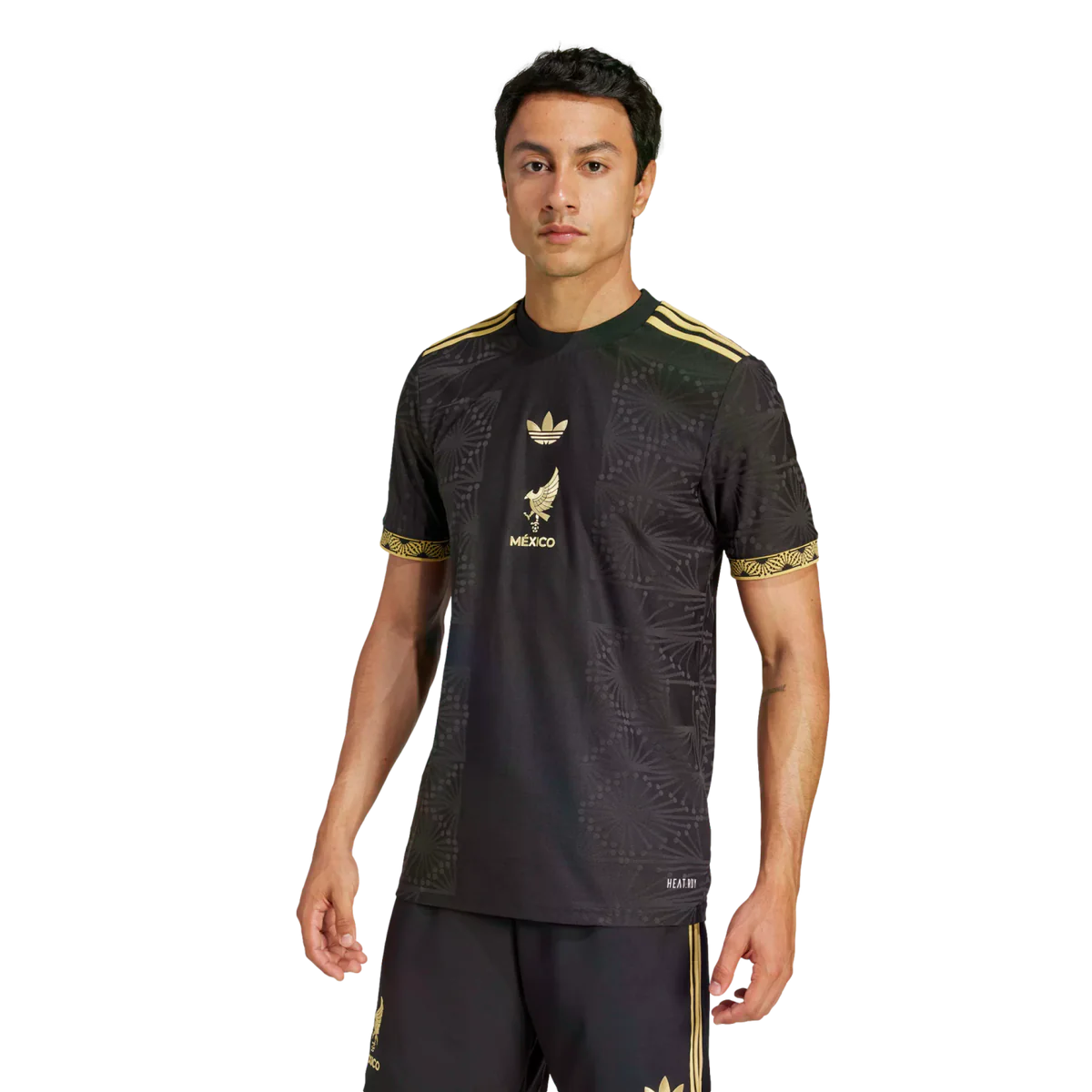 Image of Adidas Men's Mexico FMF Authentic Jersey 2025- Black/Gold