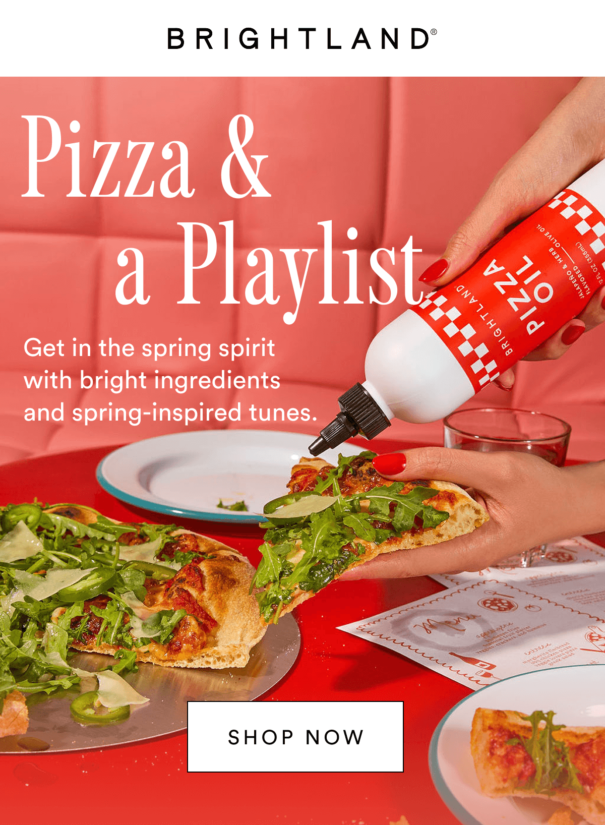 Pizza and a playlist. Get in the spring spirit with bright ingredients and spring-inspired tunes.