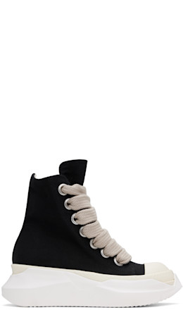 Black Hollywood Jumbo Laces Abstract Sneaks Sneakers - Rick Owens DRKSHDW