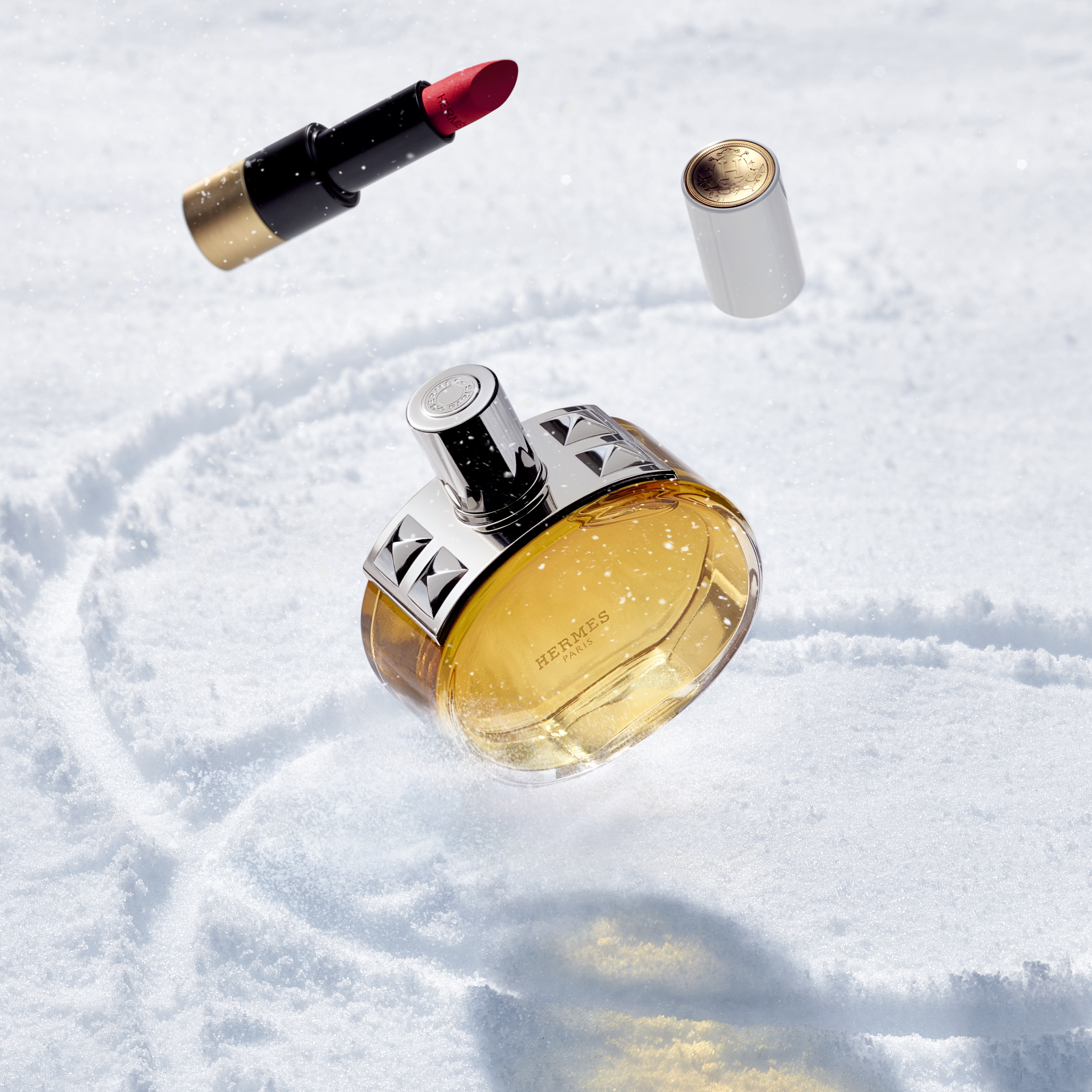 Second visual of the campaign showcasing beauty products and perfumes