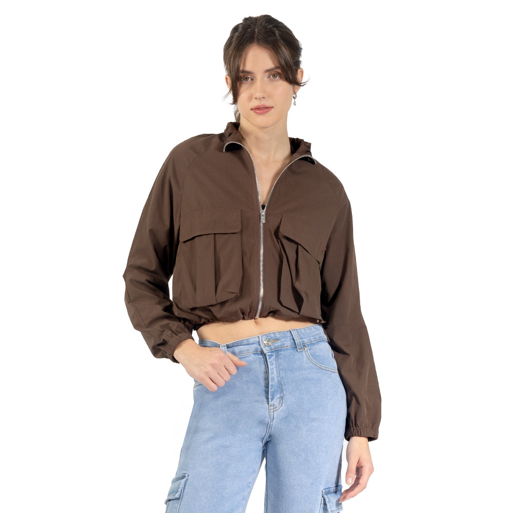 Chamarra Crop Rompevientos