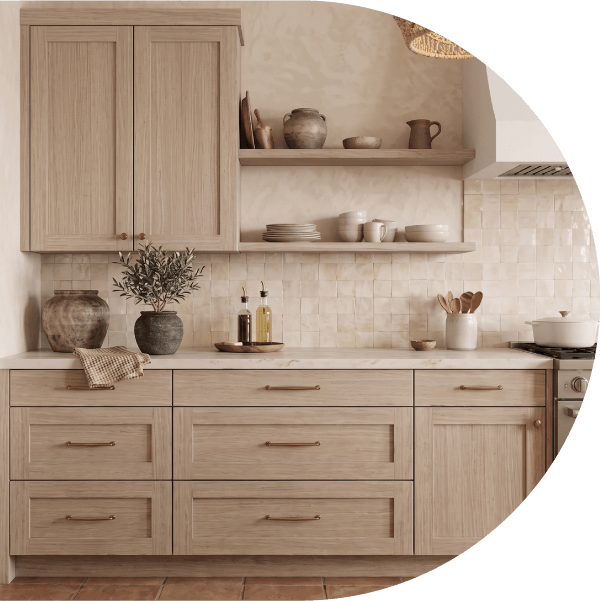 Kitchen with Driftwood cabinets