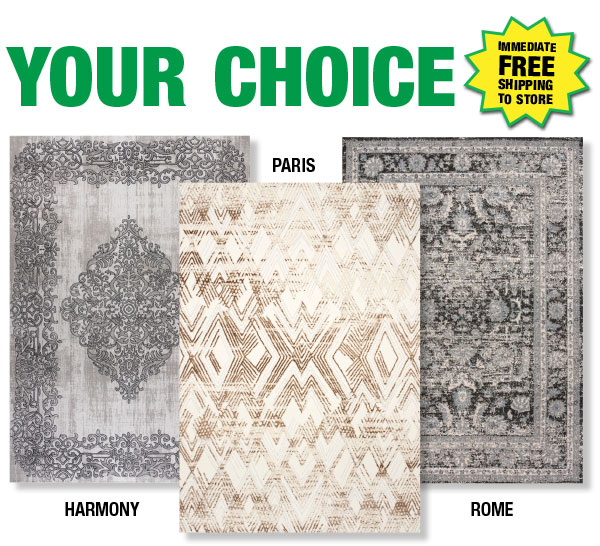 Your Choice 8' x 10' Area Rug - ONLY $69.99 After Rebate*!