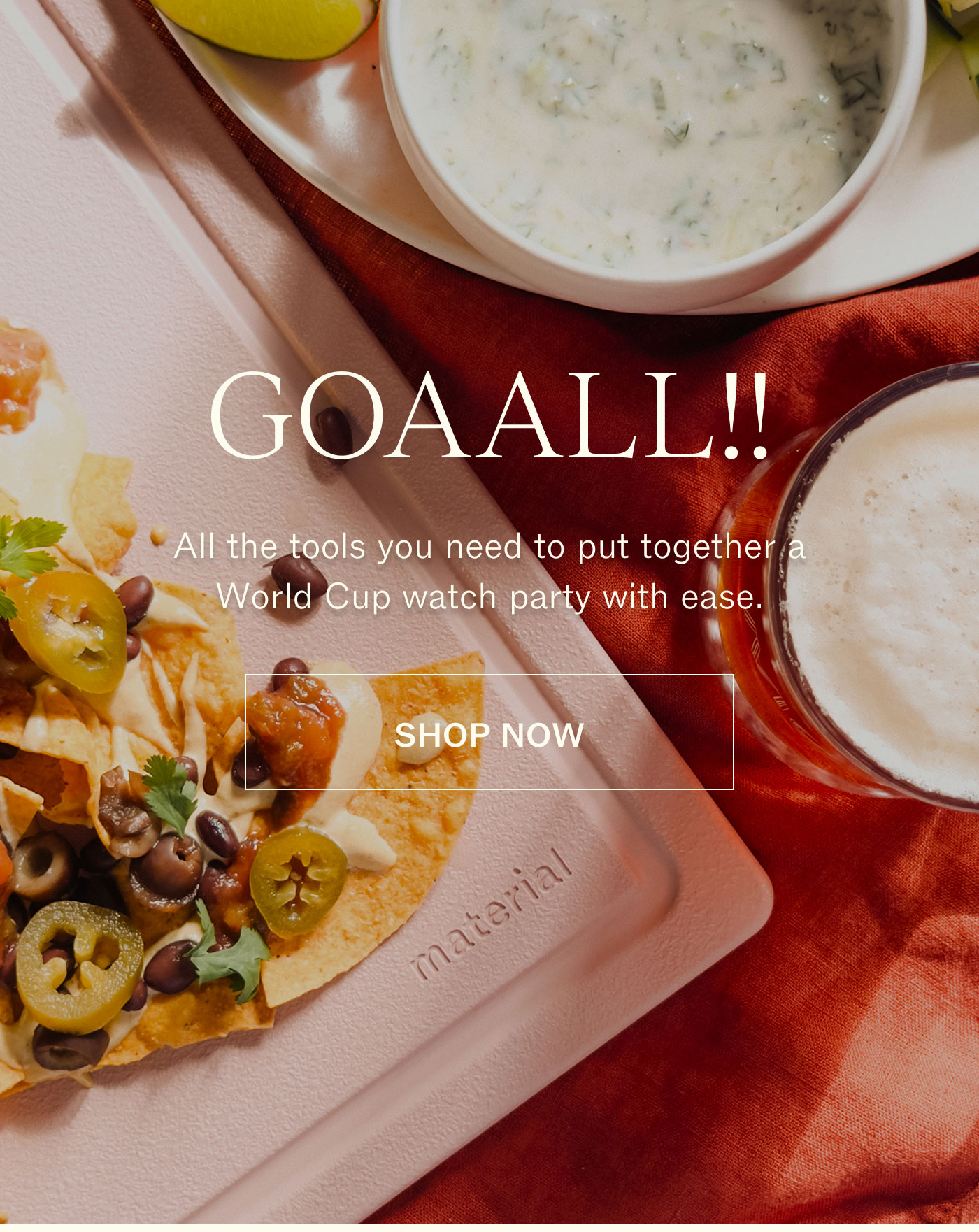GOAALL!! All the tools you need to put together a World Cup watch party with ease.SHOP NOW