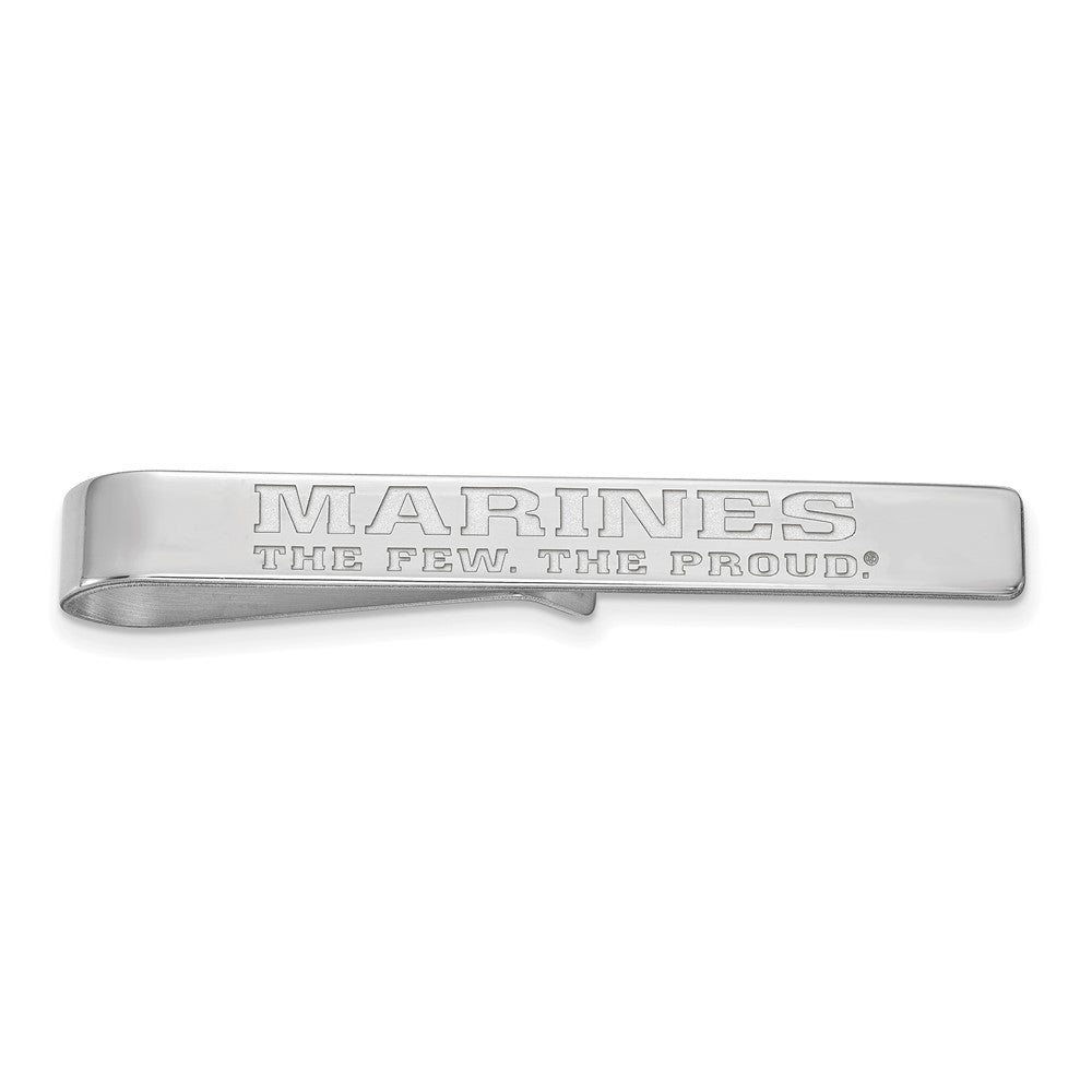 10K White Gold U.S. Marine Corps Tie Bar, 6 x 49mm