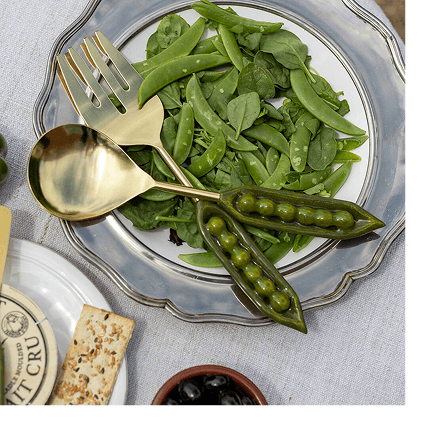 Set Of Peas In The Pod Salad Servers
