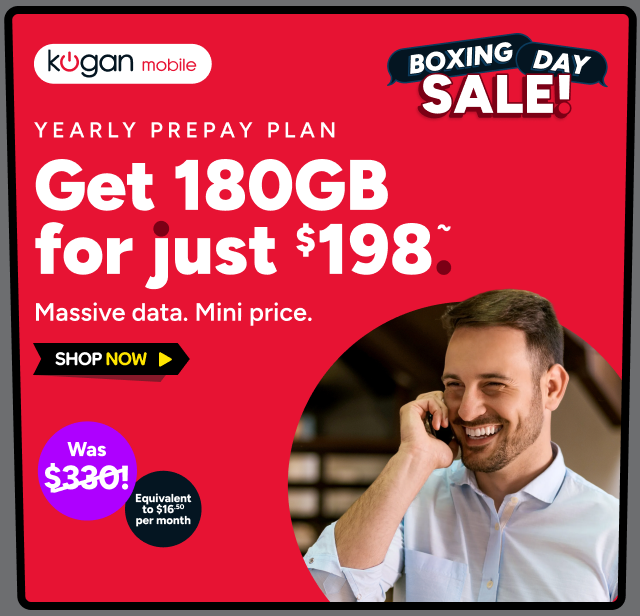 Kogan Mobile - 180GB for $198 ~