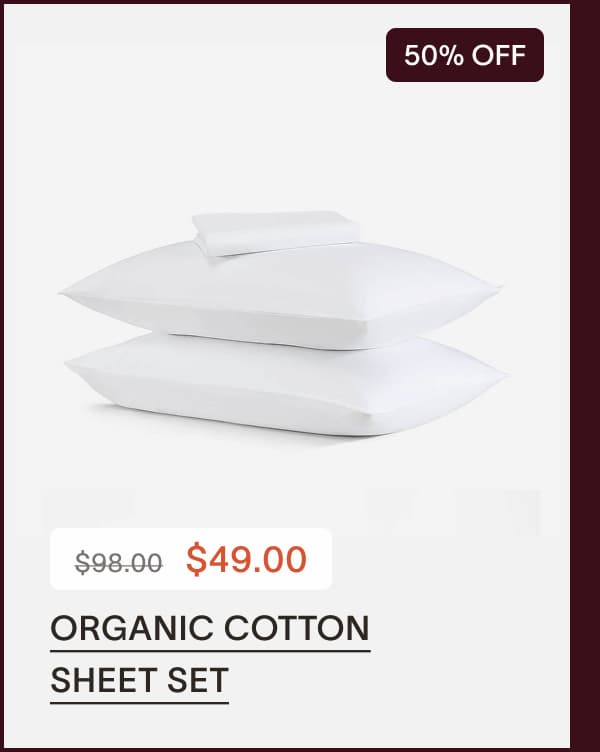 Organic Cotton sheet set - 50% OFF
