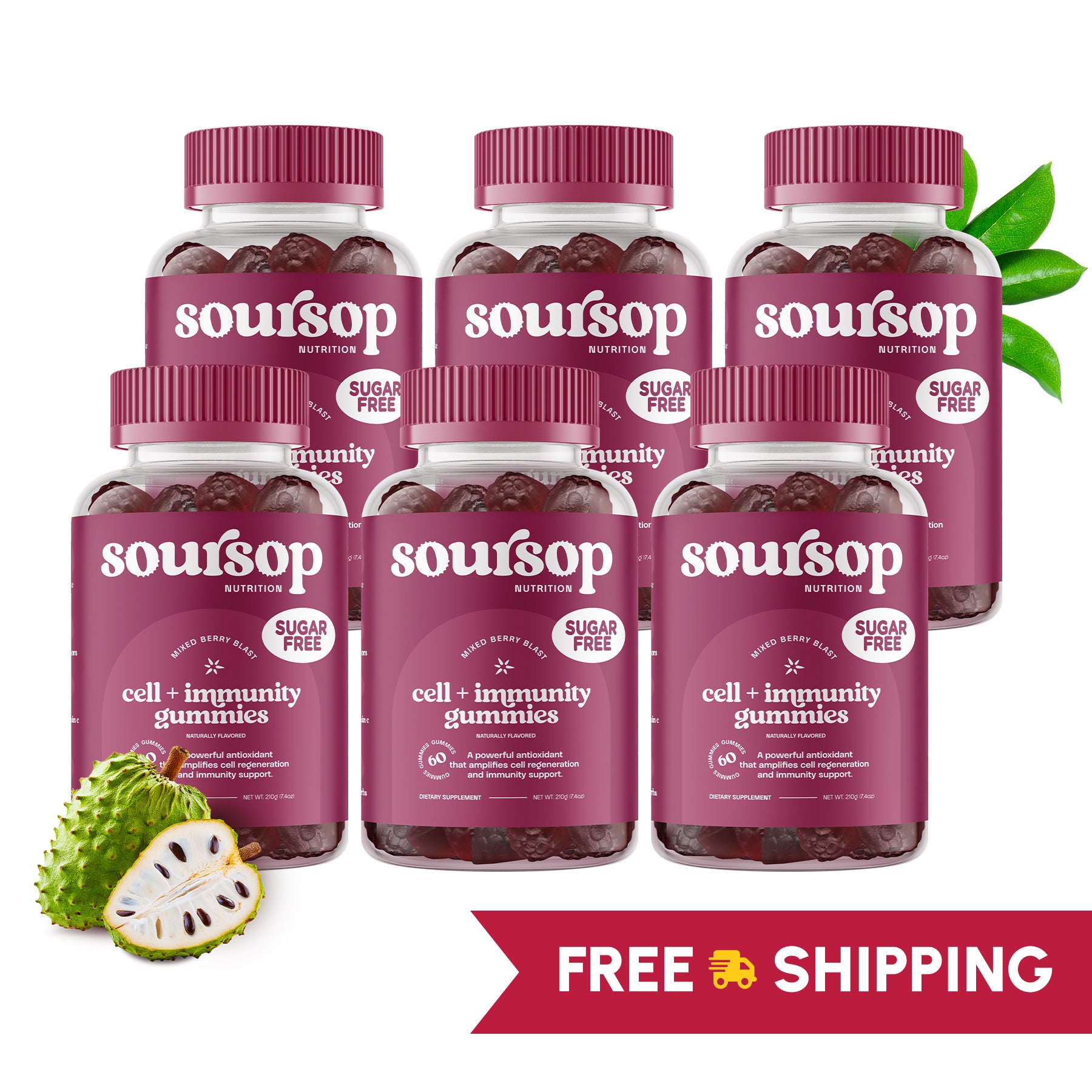 Image of Soursop Gummies (6 Bottles $9.95 each + Free Shipping)