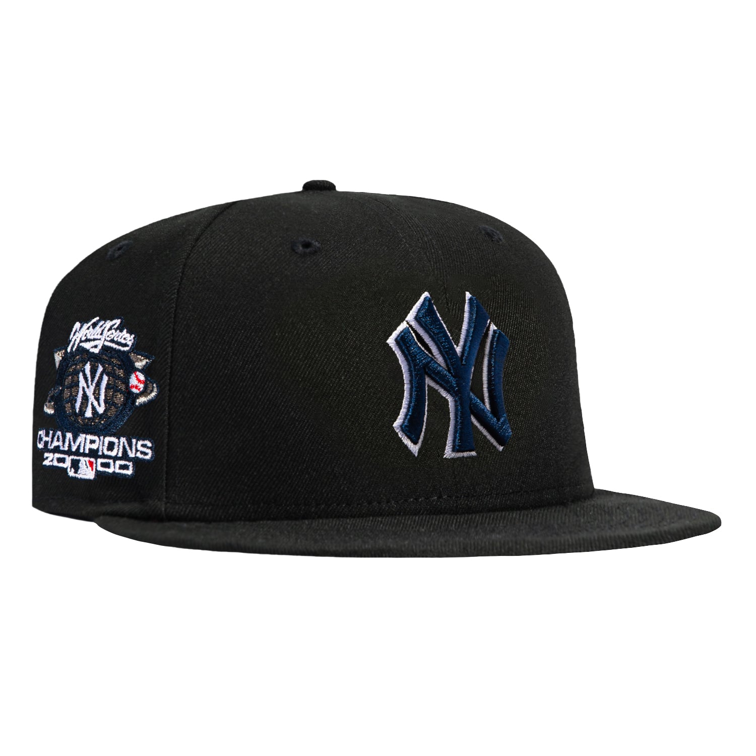Image of New Era 59Fifty Black Dome New York Yankees 2000 World Series Champions Patch Hat - Black