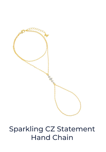 Sparkling CZ Statement Hand Chain