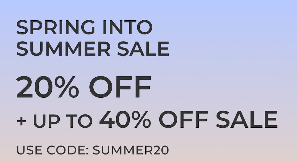20% off + up to 30% off sale / code: SUMMER20