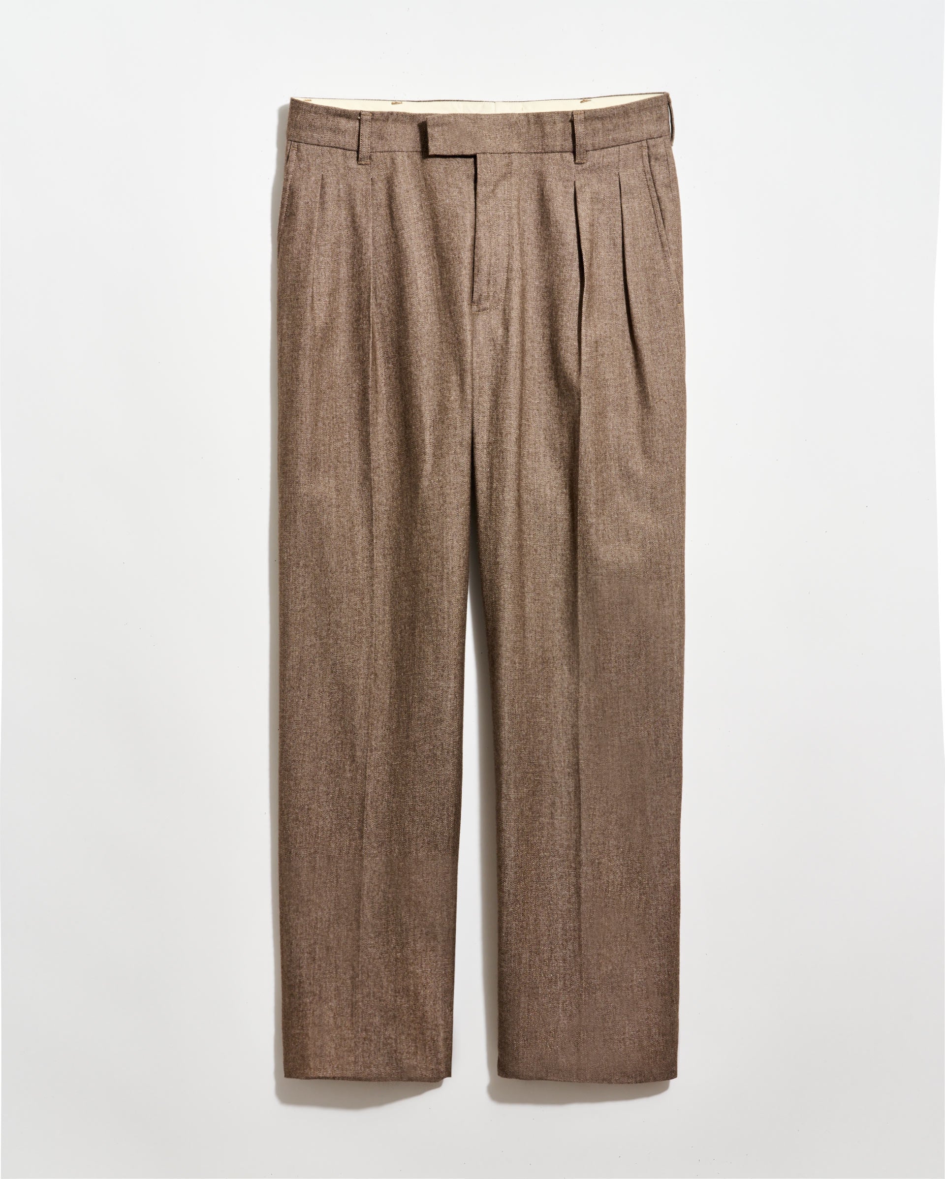 Image of Twill Double Pleated Trouser