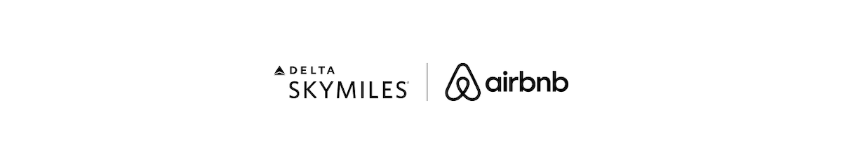 Delta Skymiles logo and Airbnb logo.