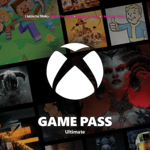 Xbox Game Pass Ultimate promotional image shows various popular game characters with the Xbox logo