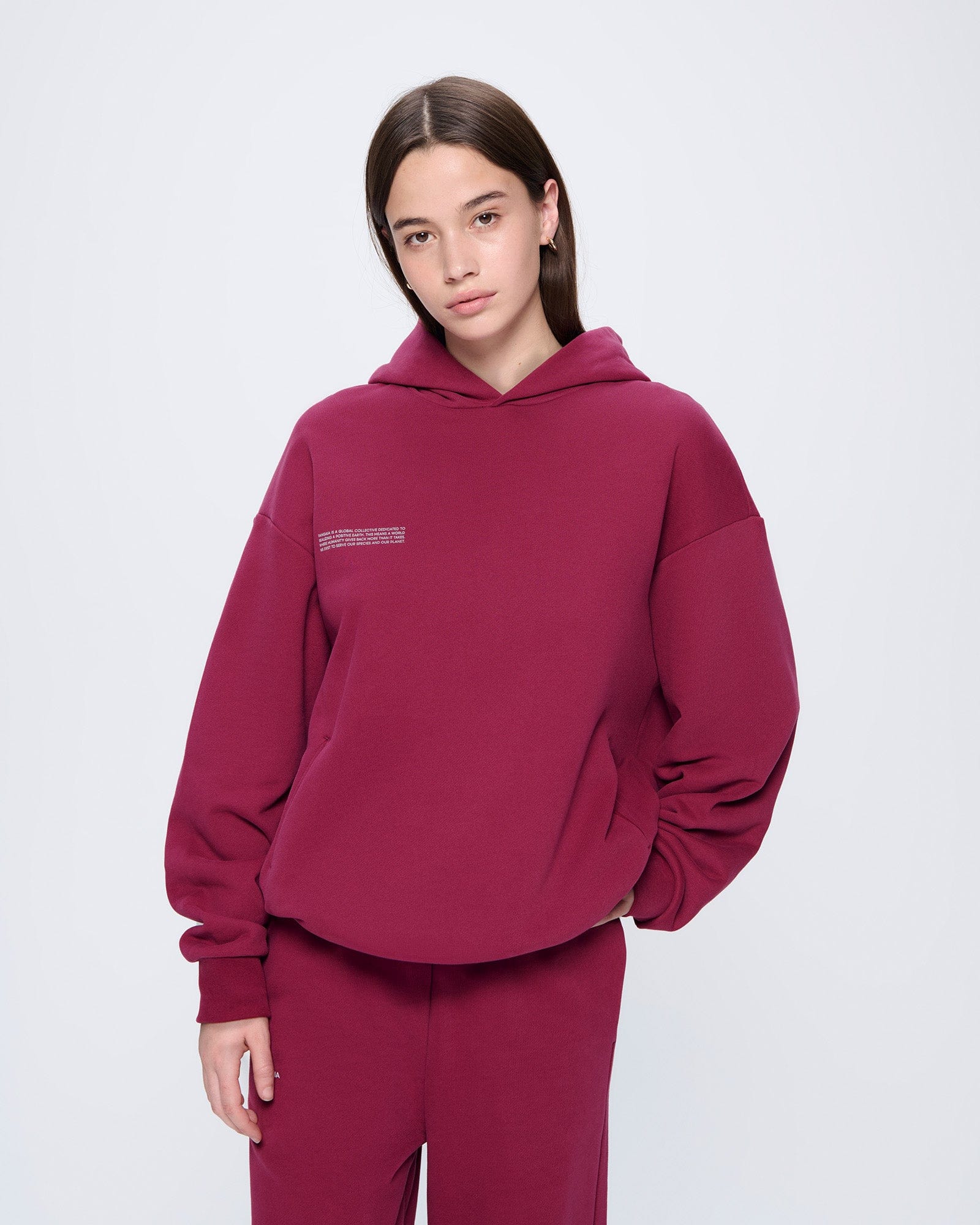 Image of Womens 365 Midweight Hoodie—Milkyway Maroon