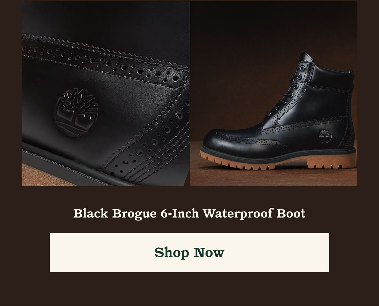 Black Brogue 6-Inch Waterproof Boot. Shop Now.