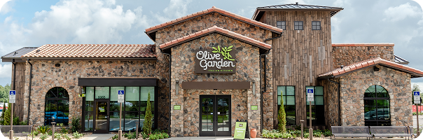 Exterior image of an Olive Garden restaurant.