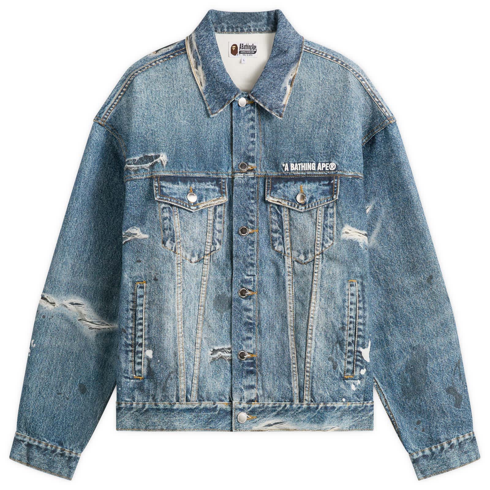A Bathing Ape Fake Print Trucker Jacket