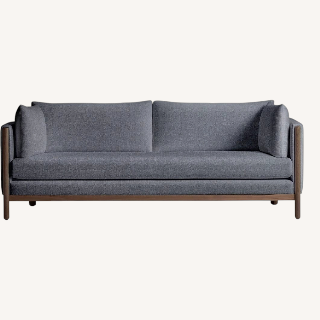 Image of Design Within Reach Emmy Blue Fabric 3+ Seater Sofa
