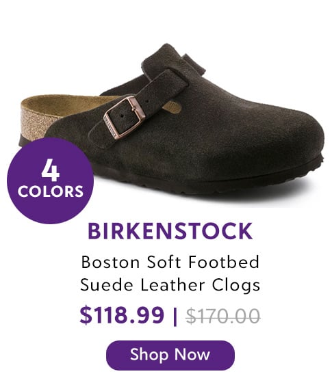 Birkenstock Boston Soft Footbed Suede Leather Clogs