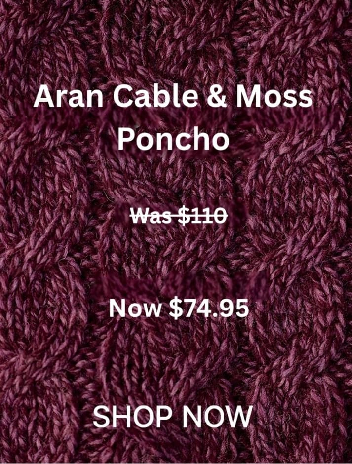 Aran Cable Knit Poncho