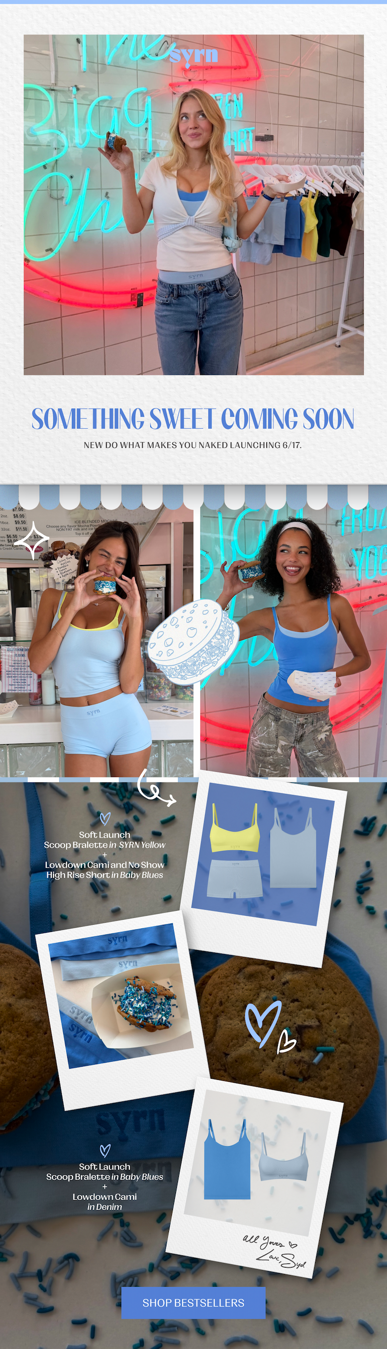 Photos of models and ice cream