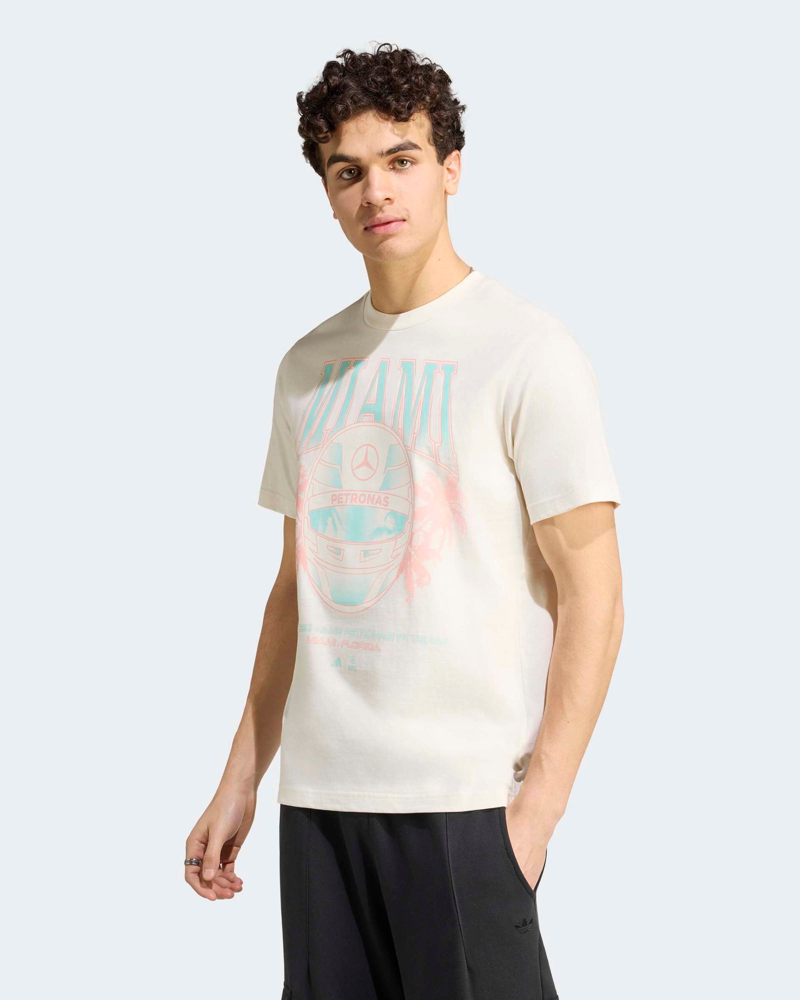 Image of Mens Miami Graphic T-shirt Off White