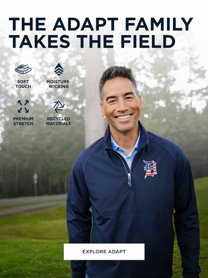 Man wearing an Adapt quarter zip on a walk | Explore Adapt