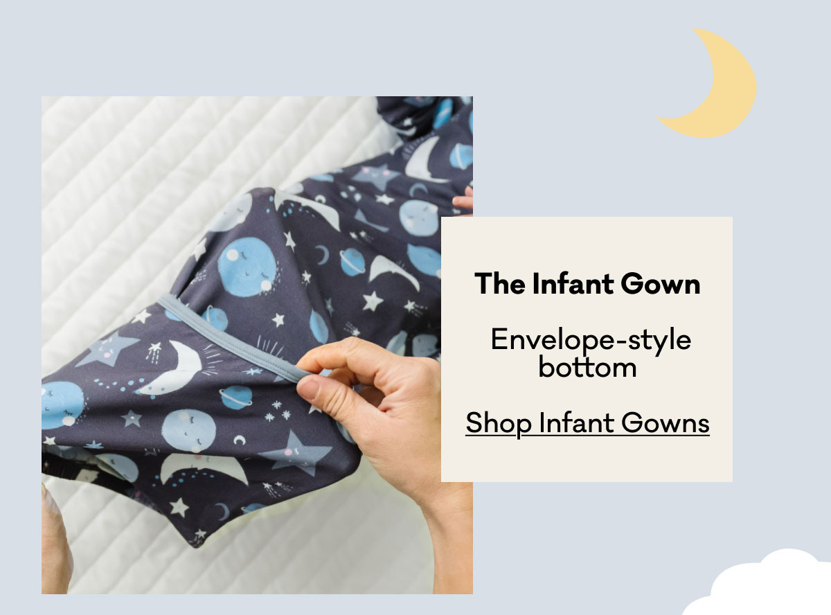 The Infant Gown | Envelope-style bottom | Shop Infant Gowns