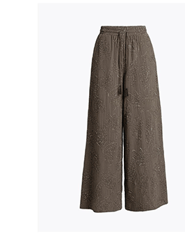 Embroidered Wide Leg Palazzo Pants