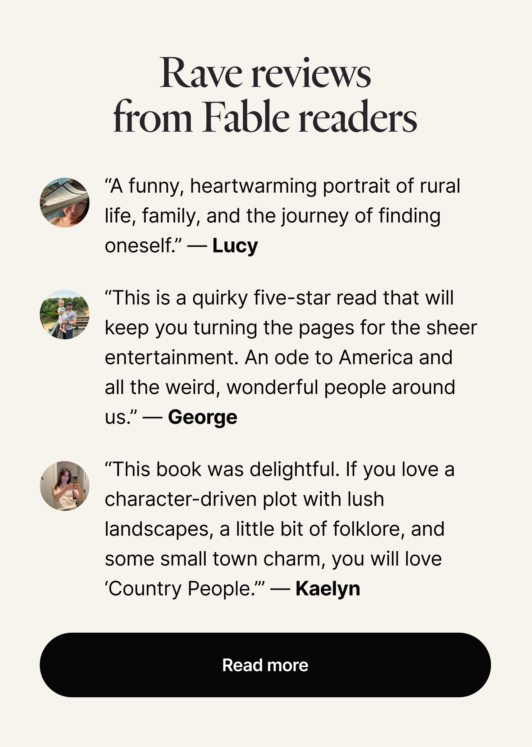 Reviews from readers