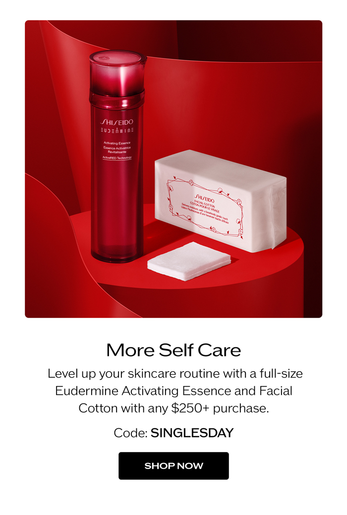 Level up your skincare routine with a full-size Eudermine Activating Essence and Facial Cotton with any $250+ purchase.