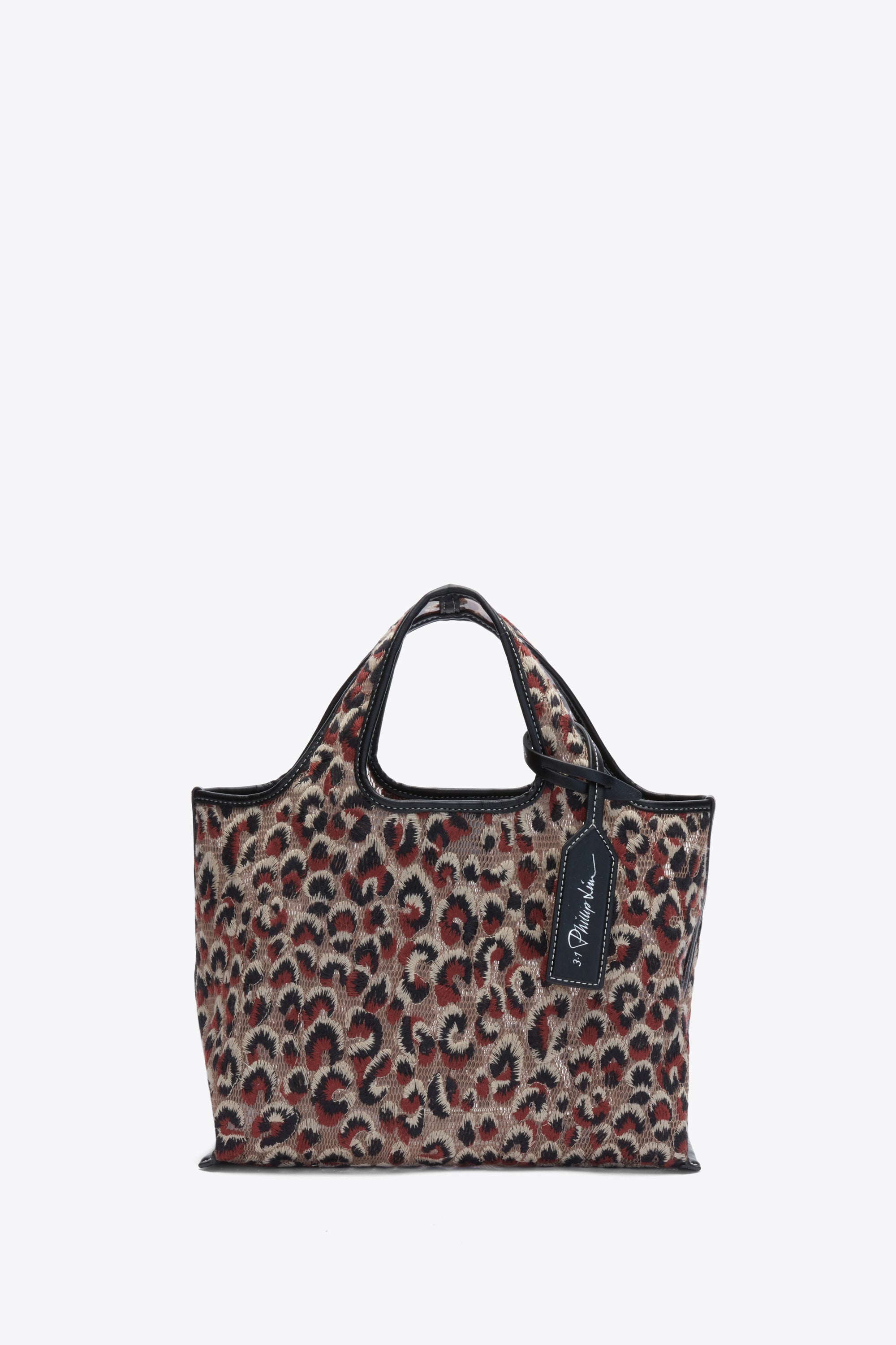 Image of Leopard Embroidered Mini Market Tote