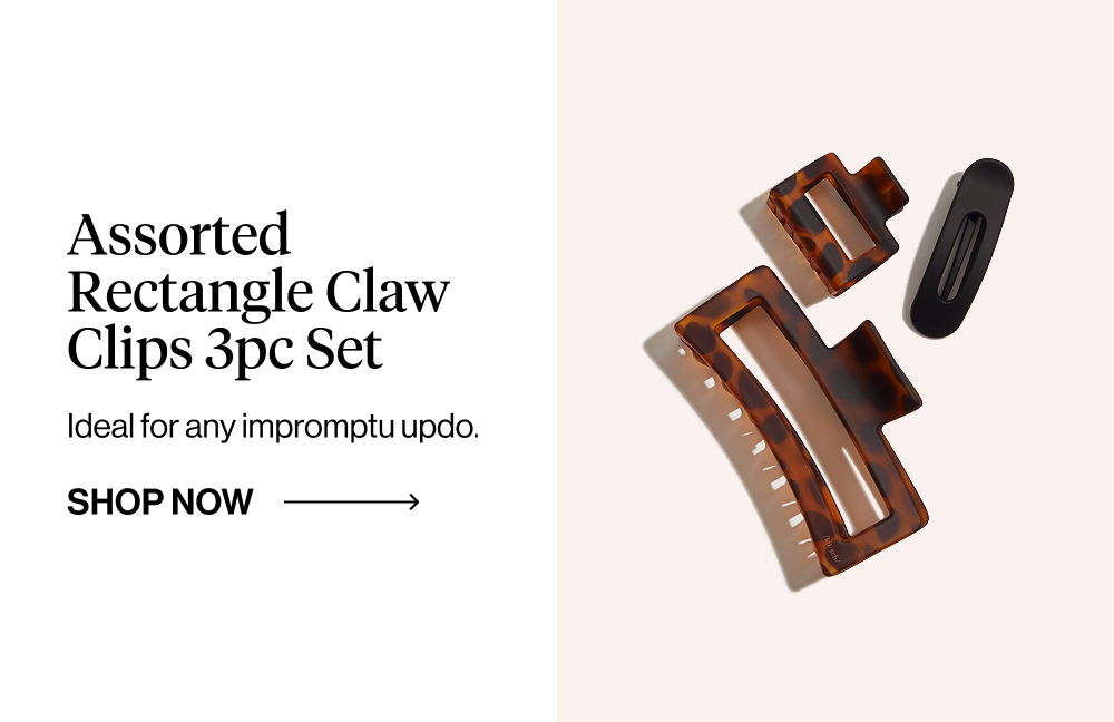 Assorted Rectangle Claw Clips 3pc Set