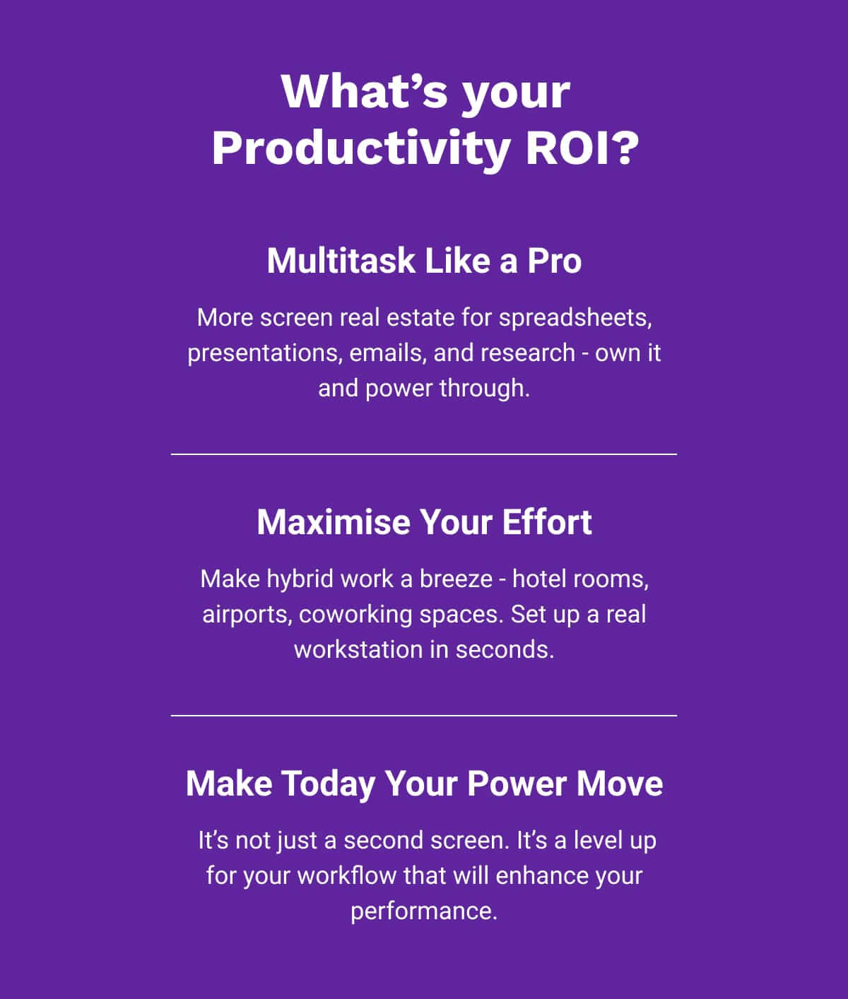 What's your productivity ROI