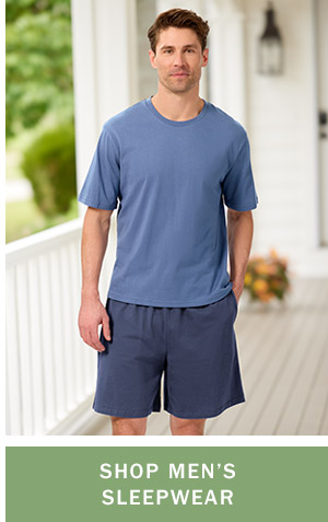 Shop Men's Sleepwear. Men's Comfort Knit Crewneck Short-Sleeve Cotton Sleep T-Shirt, Men's Comfort Knit Cotton Bermuda Pajama Shorts
