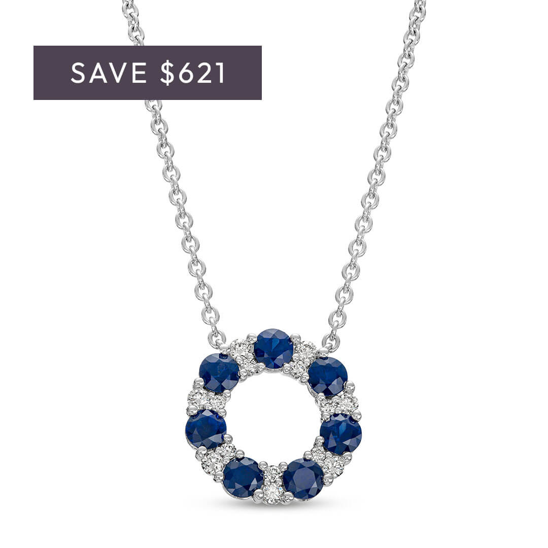 Sapphire and Diamond Circle Pendant