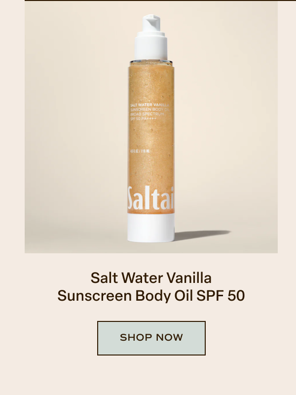 Salt water vanilla sunscreen oil